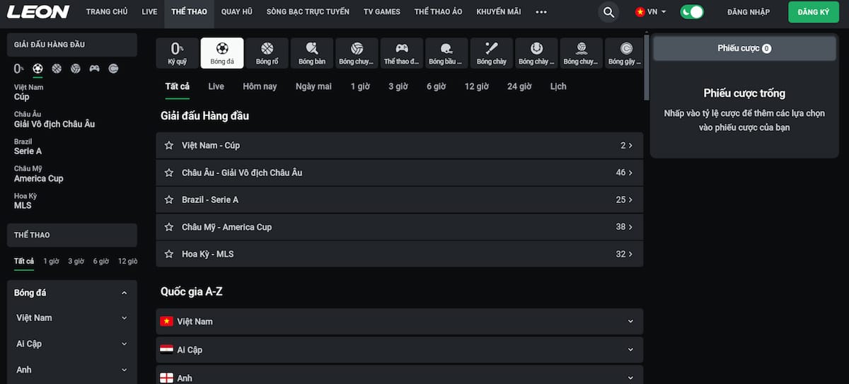Cá cược thể thao cùng nhà cái Leonbet