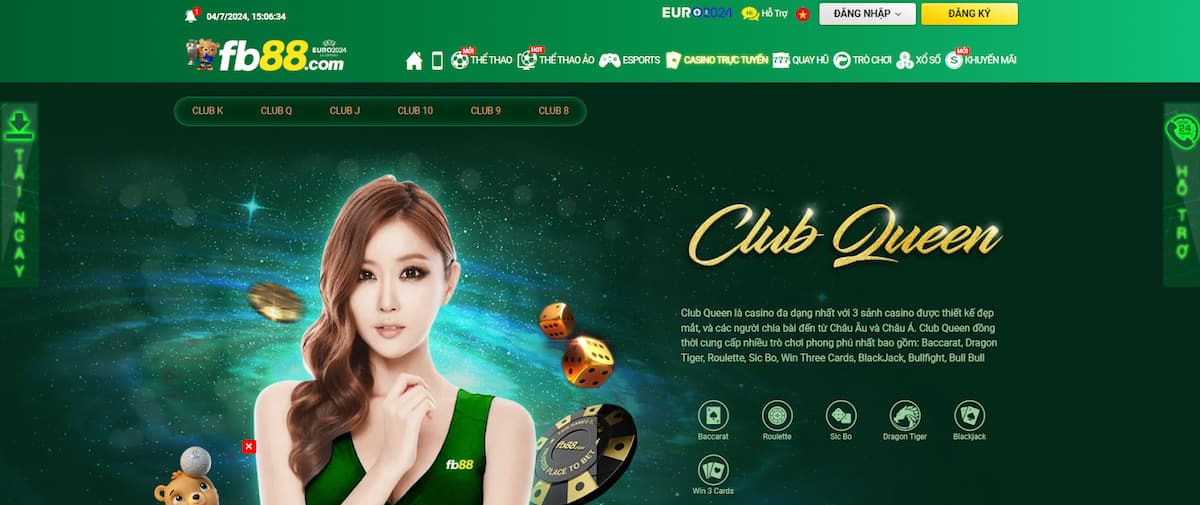 Game Casino trực tuyến tại FB88 rất hấp dẫn